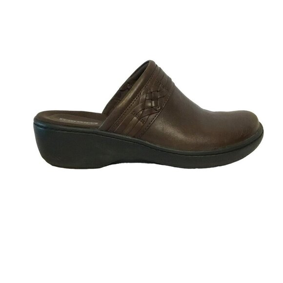 Collection by Clarks Mules Women's Size 8 Brown Leather Worn Once All Seasons - Picture 1 of 12
